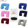 Allextreme EXTNPSM Inflatable Travel Pillow Luxury Memory Foam Neck & Head Support Pillow Soft Sleeping Rest Cushion Include Sleep Mask, Ear Plugs for Airplane Car & Home (Colors may Vary)