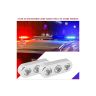 Allextreme EX3LSL1 3 LED Flash Strobe Lamp Police Emergency Warning Light for Motorcycle Cars and Bike (9W, Red & Blue, Set of 1)