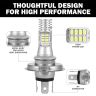 Allextreme EXM11R1 H4 High Brightness COB LED Headlight Bulb 1200LM Waterproof Head Lamp Bulb for Cars and Motorcycles (9W, White Light, 1 PC)