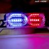 Allextreme EXFLRB1 10 LED Car Emergency Dash Strobe Flash Warning Light Police Car Styling Lamp for Interior, Roof and Windshield (Red and Blue, 10W)