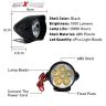 Allextreme EX12RLW 6 LED Fog Light White Light Waterproof Mirror Mount Driving Work Lamp with Switch and Mounting Holes for Motorcycles and Cars (9W, 2 PCS)