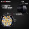 Allextreme EXSLNLED Imported 9 LED Fog Light Spot Beam Water-Resistant Heavy Duty Pod Driving Work Lamp With Switch For Motorcycle Bike Car (15W, White & Amber, 2 Pcs)