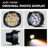 Allextreme EXSLNLED Imported 9 LED Fog Light Spot Beam Water-Resistant Heavy Duty Pod Driving Work Lamp With Switch For Motorcycle Bike Car (15W, White & Amber, 2 Pcs)