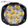 Allextreme EXSLNLED Imported 9 LED Fog Light Spot Beam Water-Resistant Heavy Duty Pod Driving Work Lamp With Switch For Motorcycle Bike Car (15W, White & Amber, 2 Pcs)