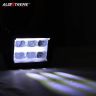 Allextreme EX5D6S2 6 LED Fog Light Waterproof 5D Spot Beam Work Lamp with Handlebar Switch for All Bike Cars SUV and Motorcycles (18W, White Light, 2 PCS)