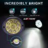Allextreme EX9LWS2 9 LED Mirror Mount Fog Light Adjustable Angle Spot Beam Waterproof Driving Lamp with Handlebar Switch for Motorcycle Cars and Bike (18W, White Light, 2 Pcs)