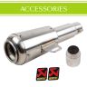 AllExtreme EXEMSL2 51mm Inlet Universal Exhaust Muffler Silencer for Street Sports Dirt Bike and Motorcycles (Silver)