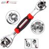 Allextreme EXWT48T Universal Wrench 48 Tools in One Socket with 360 Degree Rotating, Furniture Car Repair Home Tool Works with Spline Bolts, Square Damaged Bolts