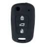 AllExtreme EX3CRKC 3 Buttons Silicone Car Remote Key Cover Shell Case Body for Hyundai i20 Old Models (Black)