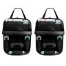 Allextreme EXFTCOB2 PU Leather Car Auto Seat Back Organizer Universal Multi Pocket Travel Storage Bag with Hangers, Tissue Paper and Bottle Holder (2 Pcs, Black)