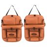 Allextreme EXFTCOT2 Universal PU Leather Auto Car Seat Back Organizer with Foldable Dining Table Tray, Multipocket Storage Tablet, Bottle and Tissue Paper Holder (Tan, 2Pcs)