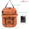 Allextreme EXFTCOT2 Universal PU Leather Auto Car Seat Back Organizer with Foldable Dining Table Tray, Multipocket Storage Tablet, Bottle and Tissue Paper Holder (Tan, 2Pcs)
