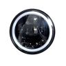 Allextreme EX7IL99 75W 8 LED Round Headlight with Full Ring Tricolor DRL Angel Eyes & Hi/Low Beam Compatible with Royal Enfield, Jeep & Harley Davidson (7 Inch, Pack of 1)