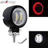 Allextreme EX3IHR1 3 Inch Round White Fog Light with Red Halo Angel Eye Ring for Bike Motorcycle Car & Off Road SUV (20W, 1 Pc), red & white