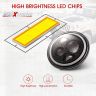 Allextreme 7 Inch Full Ring Round LED Headlight with Hi/Low Beam and Angel Eye Lamp Compatible with Royal Enfield Bullet, Harley Davidson Jeep Wrangler (Pack of 1)