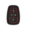 AllExtreme EXKC08 4 Buttons Silicone Car Remote Key Cover Shell Case Body Compatible with Tata Nexon Harrier (Black)
