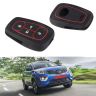 AllExtreme EXKC08 4 Buttons Silicone Car Remote Key Cover Shell Case Body Compatible with Tata Nexon Harrier (Black)