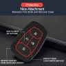 AllExtreme EXKC08 4 Buttons Silicone Car Remote Key Cover Shell Case Body Compatible with Tata Nexon Harrier (Black)