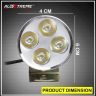 Allextreme EX42P 4 LED Small Round Fog Lamp Waterproof Off Road Driving Worklight with Mounting Brackets for Car, Boat and Cruiser Bikes (12W, White Light, Pack of 2)