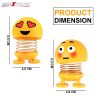 Allextreme EXNTA195 Happy Head Shaking Smiley Emoji Dancing Toys for Car Interior Decoration Accessories Small Decorative Items Gifts (Random Expressions, 3Pcs)