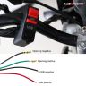 AllExtreme EXOSWU1 7/8" Handlebar Universal Bike Light Switch 22mm with USB Socket for Motorcycle ATV Scooter