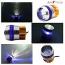 Allextreme EXU2PLB1 U2 Projector Lamp High Intensity Led Headlight Stylish Dual Ring Cob Led Inside Double Angel's Eye Ring Lens Projector (Blue, Pack of 1)