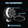 Allextreme EX7P1B2 17 LED Polymer Body Round LED Fog Light 7 Inch Off Road Driving Roof Universal Spot Lamp for Car, SUV & Bikes (51W, 2Pcs)