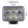 Allextreme EX6L5D1 18W 6 LED 5D Fog Light Water Resistant Spot Beam DRL Lamp for Bikes, Cars, SUVs & Motorcycles (18W, White)