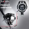 AllExtreme EXU7BR2 U7 CREE LED Fog Light Work Lamp with Hi/Low, Flashing Beam and Red Angel Eye Ring for Cars and Motorcycles (12W, Red & White Light, 2 PCS)