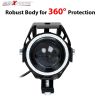 AllExtreme EXU7BR2 U7 CREE LED Fog Light Work Lamp with Hi/Low, Flashing Beam and Red Angel Eye Ring for Cars and Motorcycles (12W, Red & White Light, 2 PCS)