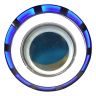 Allextreme EXPL2BW High Intensity Led Projector Lamp Stylish Dual Ring COB LED Headlight with Hi/Low Beam and Flasher Function for All Bikes (Blue & White, 15W)