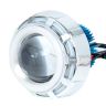 Allextreme EXPL2BW High Intensity Led Projector Lamp Stylish Dual Ring COB LED Headlight with Hi/Low Beam and Flasher Function for All Bikes (Blue & White, 15W)