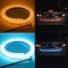AllExtreme EXDRLY2 Flexible Silica Gel Daytime Running Strip Light Auto LED Strip Soft Tube Lamp turn signal Light for Bikes Cars and Home Decoration Rear (Red + Orange + Ice Blue)