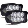 Allextreme EXL21WW Imported Universal 8 LED Fog Light Off/On Road Driving Work Lamp for Bike Cars and Motorcycle (12W, White Light, 2 PCS)