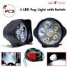 Allextreme EXG3FWS Imported 6 LED Fog Light White Light Waterproof Mirror Mount Driving Work Lamp for Motorcycles and Cars (10W, 2 PCS, 6 Months Warranty)