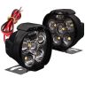 Allextreme EXL3FWW Imported 6 LED Fog Light Waterproof Pod Driving Spot Head Lamp for Bikes Cars and Motorcycle (10W, White Light, 2 PCS)