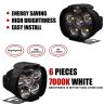 Allextreme EXL3FWW Imported 6 LED Fog Light Waterproof Pod Driving Spot Head Lamp for Bikes Cars and Motorcycle (10W, White Light, 2 PCS)