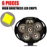 Allextreme EXL3FWW Imported 6 LED Fog Light Waterproof Pod Driving Spot Head Lamp for Bikes Cars and Motorcycle (10W, White Light, 2 PCS)