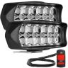 Allextreme EXL22SS Imported Universal 12 LED Fog Light Off/On Road Driving Work Lamp with 7/8 Inch Handlebar Switch for Bike Cars and Motorcycle (18W, White Light, 2 PCS)