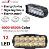 Allextreme EXL22SS Imported Universal 12 LED Fog Light Off/On Road Driving Work Lamp with 7/8 Inch Handlebar Switch for Bike Cars and Motorcycle (18W, White Light, 2 PCS)