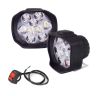 Allextreme EXL5FWS Imported 9 LED Fog Light Spot Beam Waterproof Pod Driving Work Lamp with Switch for Motorcycle Bike Car and SUV (15W, White Light, 2 PCS, 6 Months Warranty)