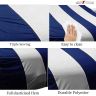 Allextreme D7005 Car Body Cover Compatible with Maruti Suzuki Dzire Custom Fit Dustproof UV Heat Resistant Indoor Outdoor Body Protection (Blue-Silver with Mirror)