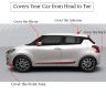Allextreme SF7005 Car Body Cover Compatible with Maruti Suzuki Swift Custom Fit Dustproof UV Heat Resistant Indoor Outdoor Body Protection (Blue & Silver with Mirror)