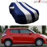 Allextreme SF7005 Car Body Cover Compatible with Maruti Suzuki Swift Custom Fit Dustproof UV Heat Resistant Indoor Outdoor Body Protection (Blue & Silver with Mirror)