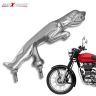 AllExtreme EXJMEC1 Universal Motorcycle Styling Jagaur Model Silver Plated Metal Mudguard Front Hood Bonnet Emblem for Bikes and Cars