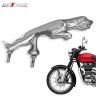 AllExtreme EXJMEC1 Universal Motorcycle Styling Jagaur Model Silver Plated Metal Mudguard Front Hood Bonnet Emblem for Bikes and Cars