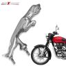 AllExtreme EXJMEC1 Universal Motorcycle Styling Jagaur Model Silver Plated Metal Mudguard Front Hood Bonnet Emblem for Bikes and Cars