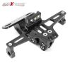 AllExtreme EXNPBL9 Universal Adjustable Motorcycle Number License Plate Aluminum Alloy Holder Mount Bracket for All Bikes (Black)