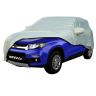 Allextreme BZ7003 Car Body Cover Compatible with Maruti Suzuki Brezza Custom Fit Dustproof UV Heat Resistant Indoor Outdoor Body Protection (Silver with Mirror)