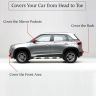 Allextreme BZ7007 100% Tested Waterproof Car Body Cover Compatible with Maruti Suzuki Brezza Custom Fit Dustproof UV Heat Resistant Indoor Outdoor Body Protection (Reflective Silver with Mirror)